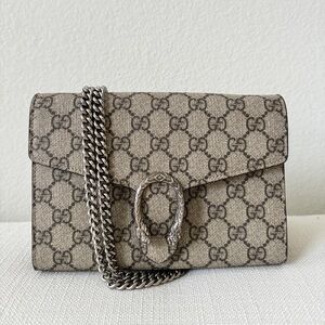 Gucci Dionysus Chain Wallet GG Coated Canvas Small 8”